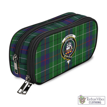 Duncan Tartan Pen and Pencil Case with Family Crest