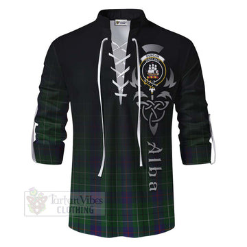 Duncan Tartan Ghillie Kilt Shirt Featuring Alba Gu Brath Family Crest Celtic Inspired