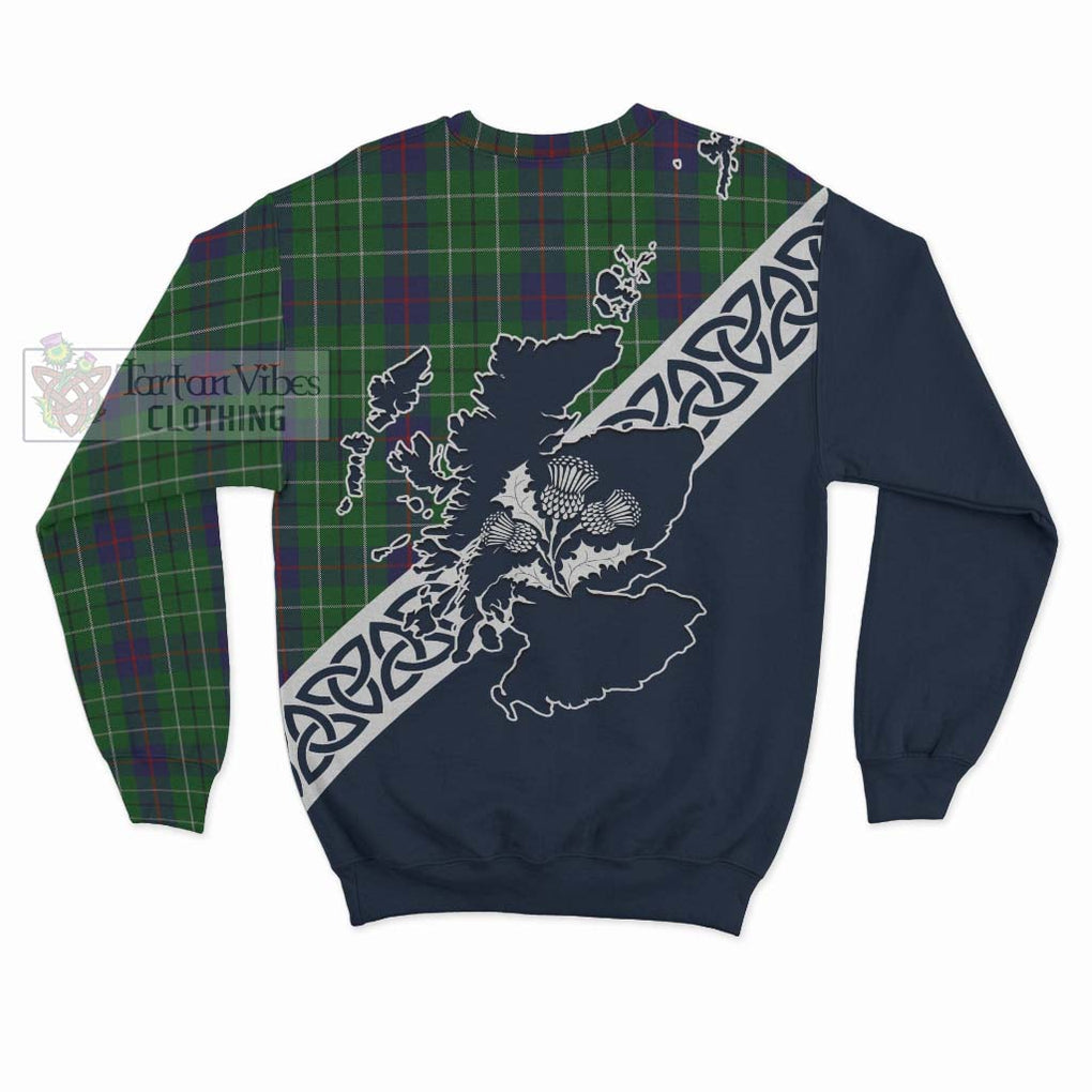 Tartan Vibes Clothing Duncan Tartan Sweatshirt Featuring Thistle and Scotland Map