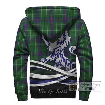 Duncan Tartan Sherpa Hoodie with Alba Gu Brath Regal Lion Emblem