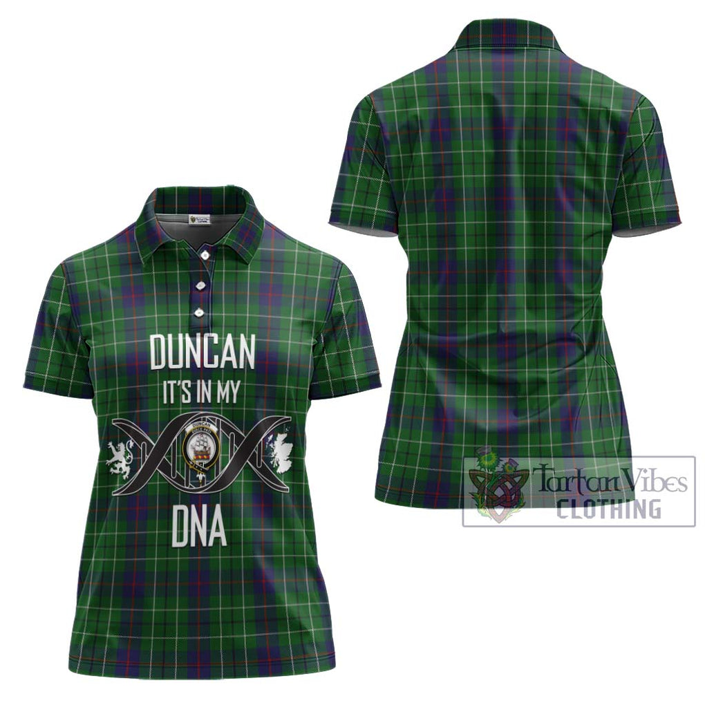 Duncan Tartan Women's Polo Shirt with Family Crest DNA In Me Style - Tartanvibesclothing Shop