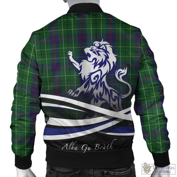 Duncan Tartan Bomber Jacket with Alba Gu Brath Regal Lion Emblem