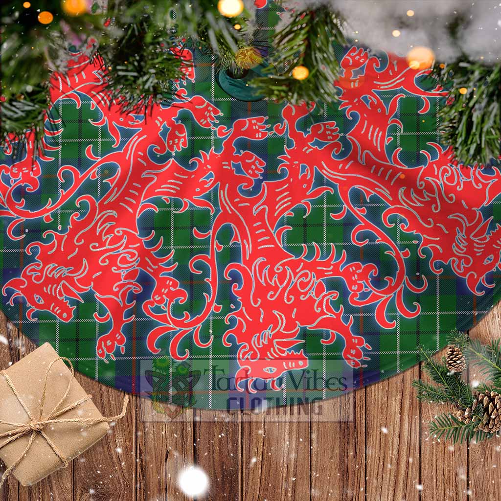 Tartan Vibes Clothing Duncan Tartan Christmas Tree Skirt Lion Rampant Style