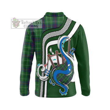 Duncan Tartan Long Sleeve Polo Shirt with Epic Bagpipe Style