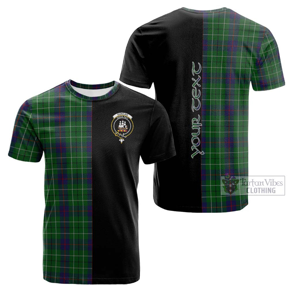 Tartan Vibes Clothing Duncan Tartan Cotton T-shirt with Family Crest and Half Of Me Style