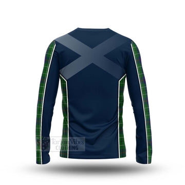 Duncan Tartan Long Sleeve T-Shirt with Family Crest and Scottish Thistle Vibes Sport Style