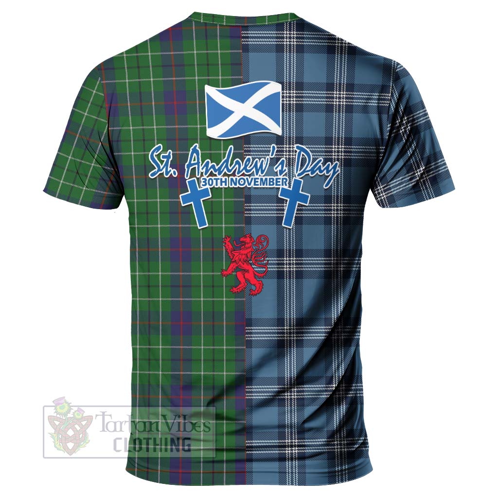 Tartan Vibes Clothing Duncan Tartan T-Shirt Happy St. Andrew's Day Half Tartan Style