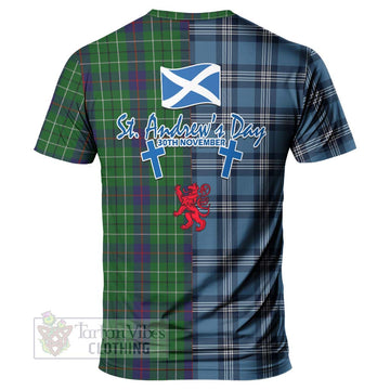 Duncan Tartan T-Shirt Happy St. Andrew's Day Half Tartan Style