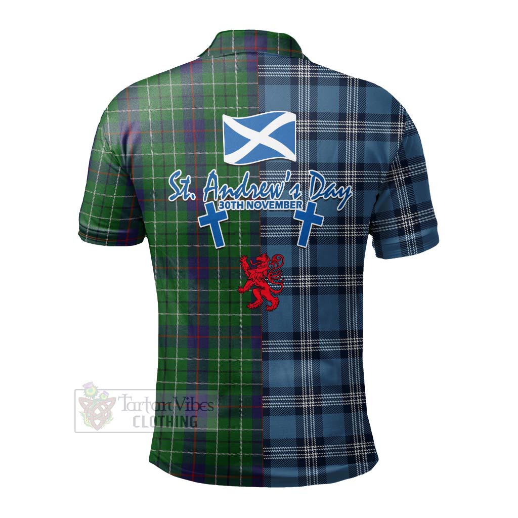 Tartan Vibes Clothing Duncan Tartan Polo Shirt Happy St. Andrew's Day Half Tartan Style