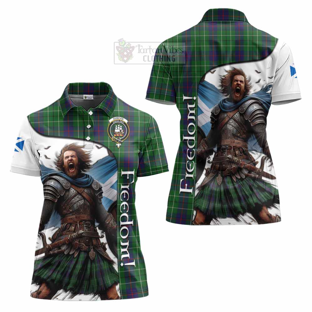 Tartan Vibes Clothing Duncan Crest Tartan Women's Polo Shirt Inspired by the Freedom of Scottish Warrior