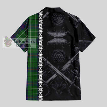 Duncan Tartan Hawaiian Shirt with Family Crest Cross Sword Thistle Celtic Vibes - Tartan Vibes Clothing