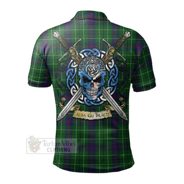 Duncan Tartan Polo Shirt with Family Crest Celtic Skull Style