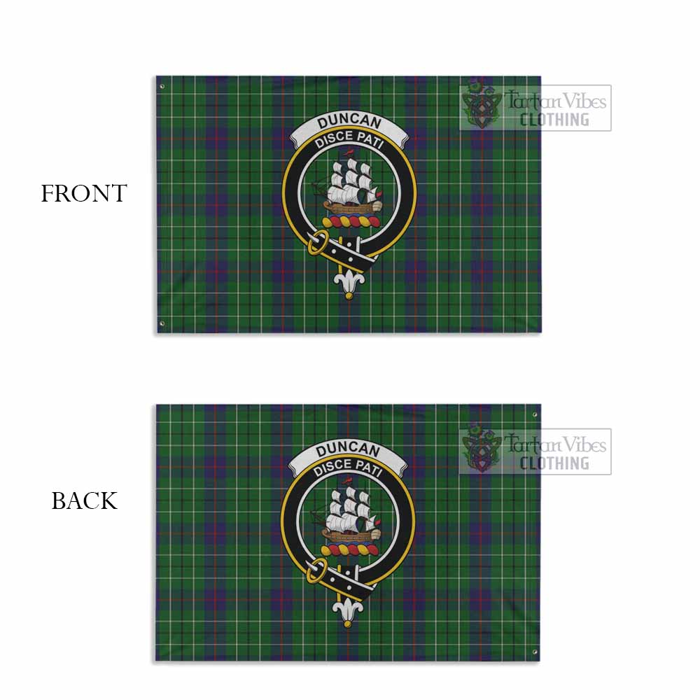 Tartan Vibes Clothing Duncan Tartan House Flag with Family Crest