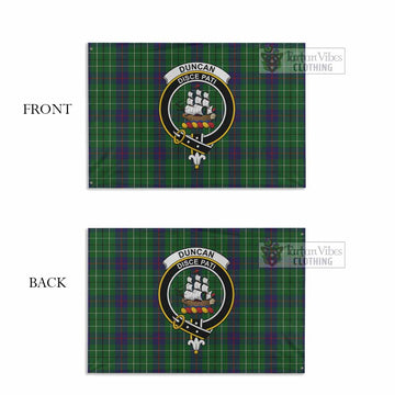 Duncan Tartan House Flag with Family Crest