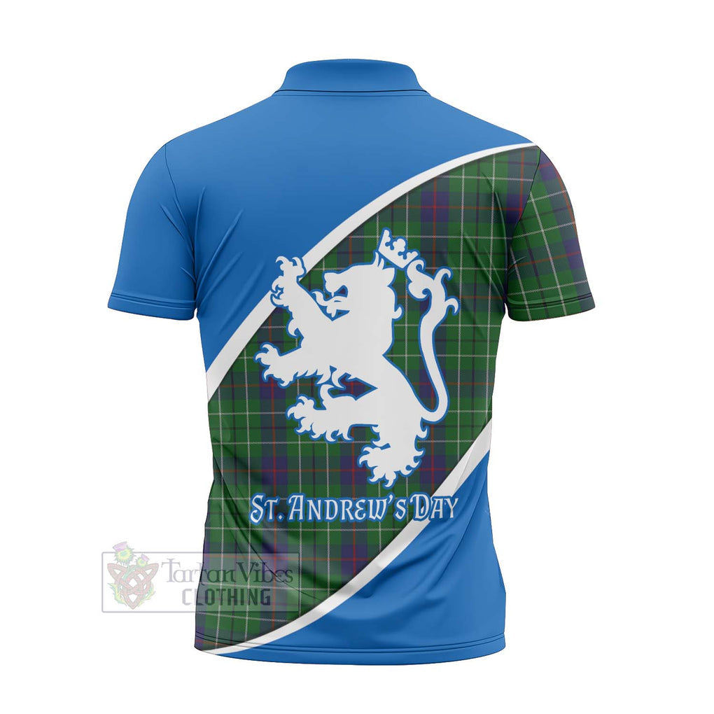 Tartan Vibes Clothing Duncan Family Crest Tartan Zipper Polo Shirt Celebrate Saint Andrew's Day in Style