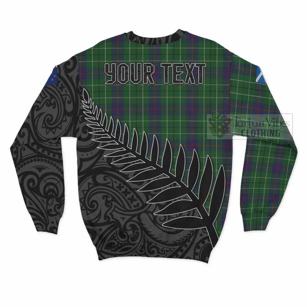 Tartan Vibes Clothing Duncan Crest Tartan Sweatshirt with New Zealand Silver Fern Half Style