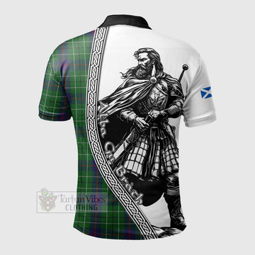 Duncan Tartan Clan Crest Polo Shirt with Highlander Warrior Celtic Style