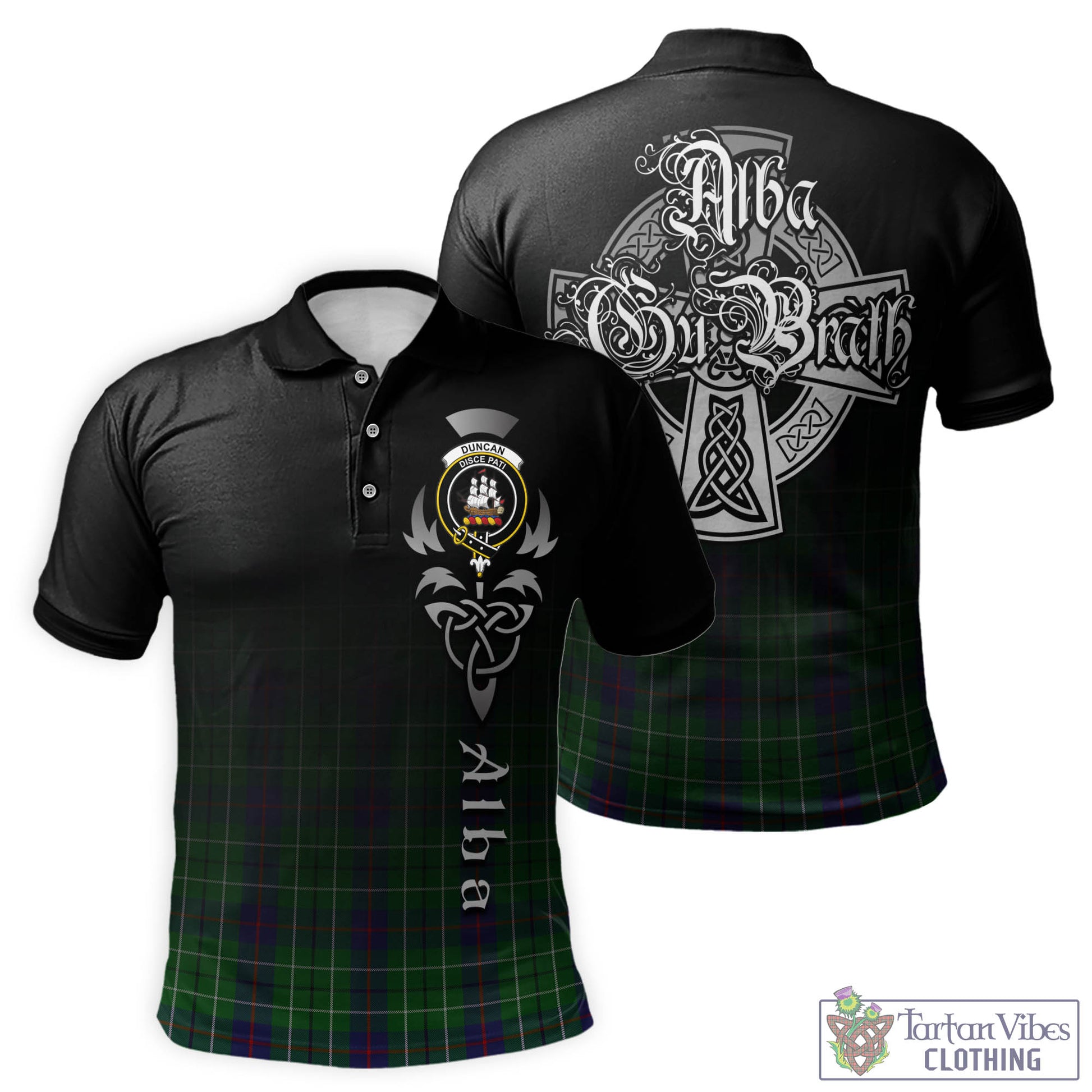 Tartan Vibes Clothing Duncan Tartan Polo Shirt Featuring Alba Gu Brath Family Crest Celtic Inspired