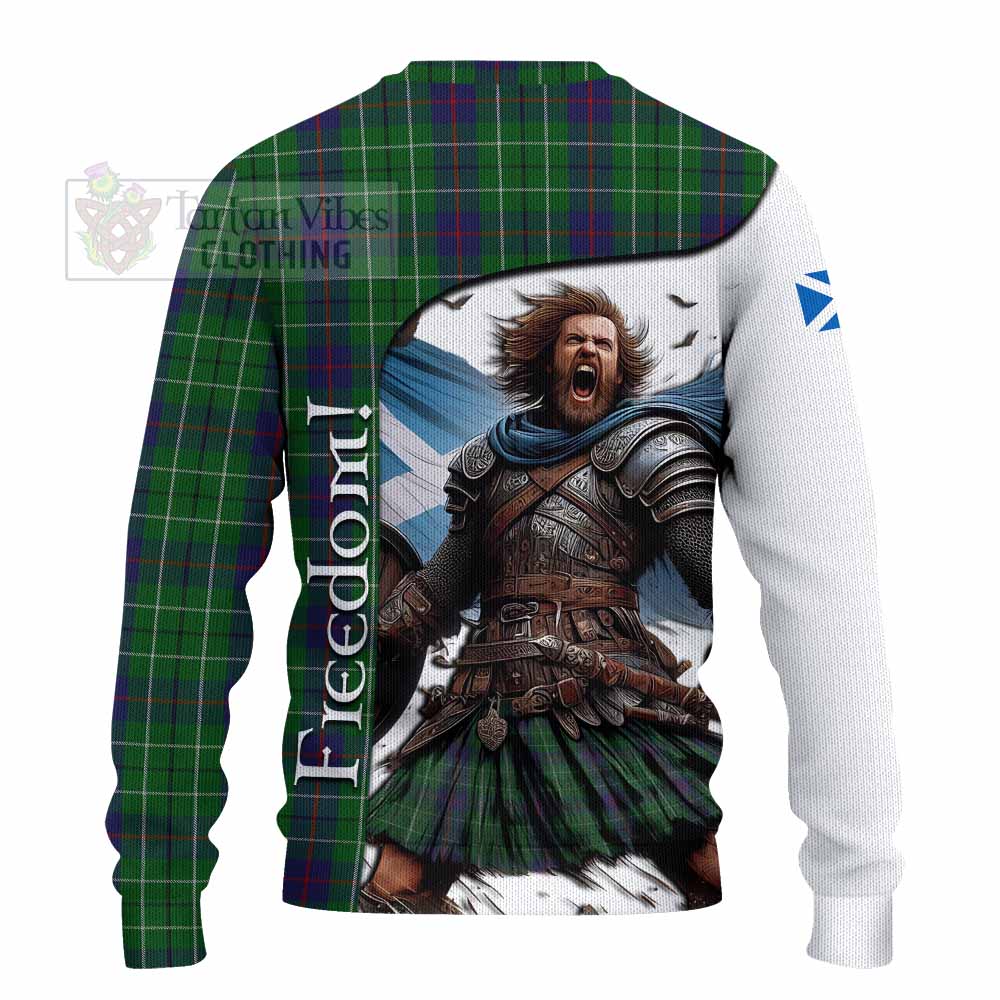 Tartan Vibes Clothing Duncan Crest Tartan Knitted Sweater Inspired by the Freedom of Scottish Warrior