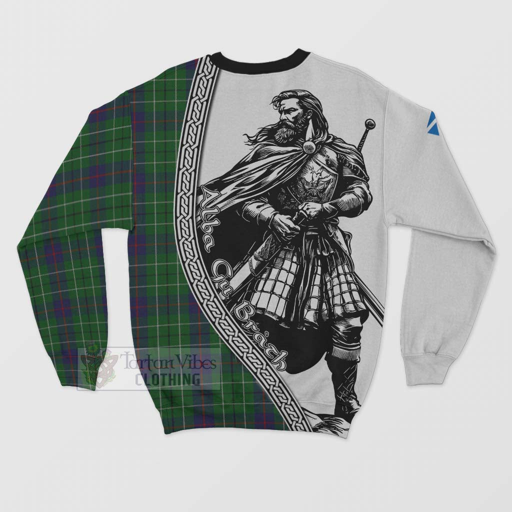 Tartan Vibes Clothing Duncan Tartan Clan Crest Sweatshirt with Highlander Warrior Celtic Style