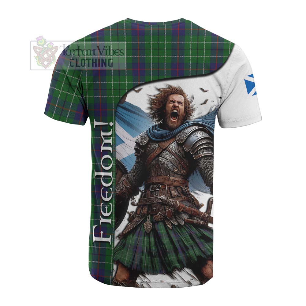 Tartan Vibes Clothing Duncan Crest Tartan Cotton T-shirt Inspired by the Freedom of Scottish Warrior