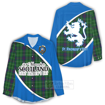 Duncan Family Crest Tartan Women's Casual Shirt Celebrate Saint Andrew's Day in Style