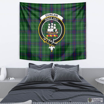 Duncan Tartan Tapestry Wall Hanging and Home Decor for Room with Family Crest