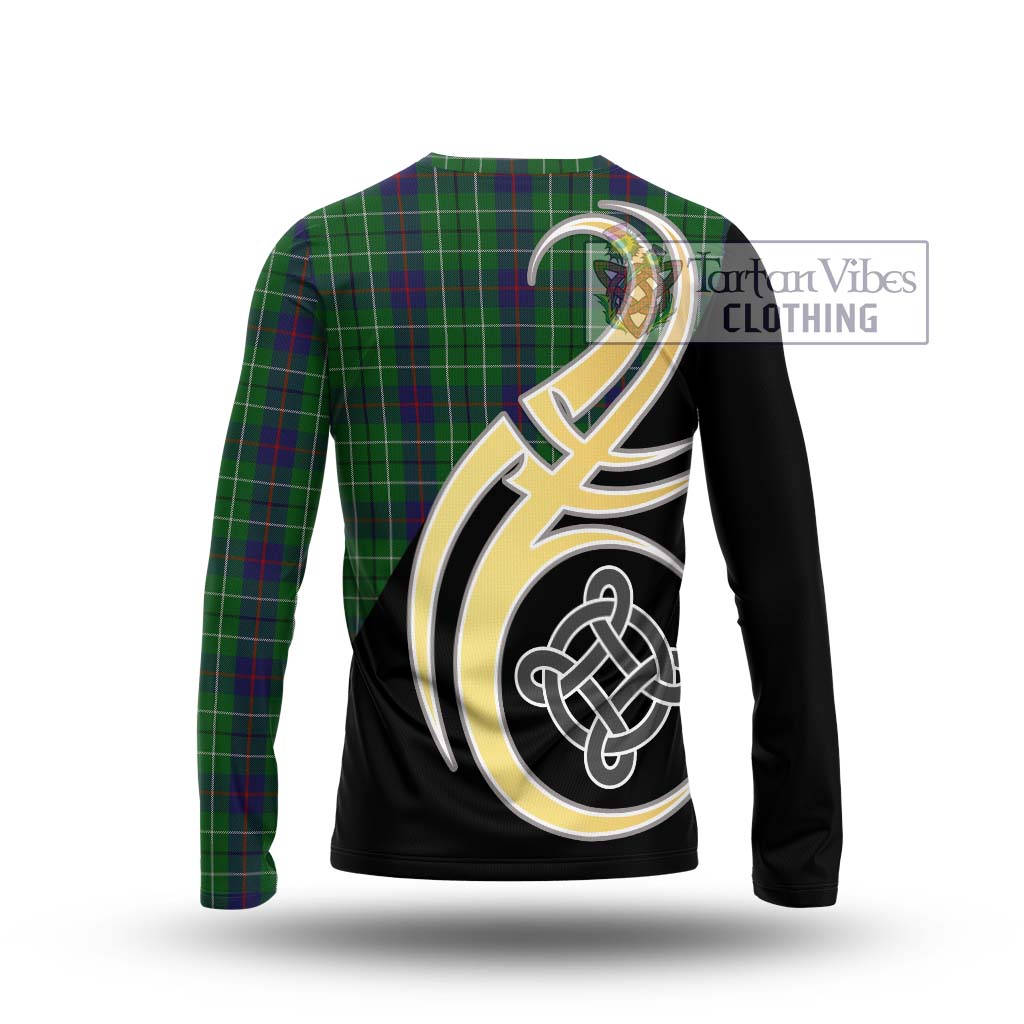 Duncan Tartan Long Sleeve T-Shirt with Family Crest and Celtic Symbol Style - Tartan Vibes Clothing