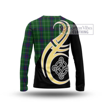 Duncan Tartan Long Sleeve T-Shirt with Family Crest and Celtic Symbol Style