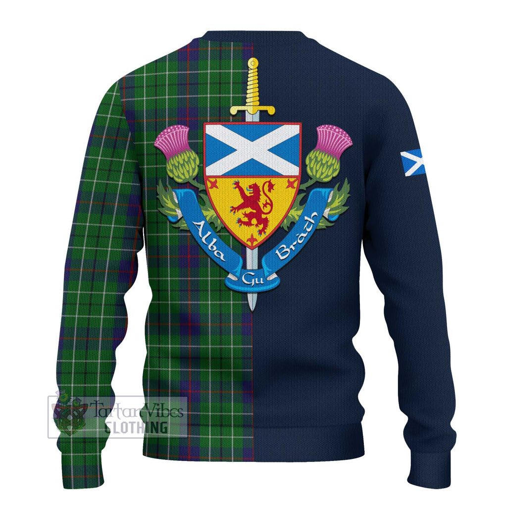 Duncan Tartan Ugly Sweater Alba with Scottish Lion Royal Arm Half Style - Tartan Vibes Clothing