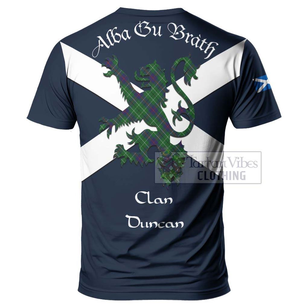 Tartan Vibes Clothing Duncan Tartan Lion Rampant T-Shirt – Proudly Display Your Heritage with Alba Gu Brath and Clan Name