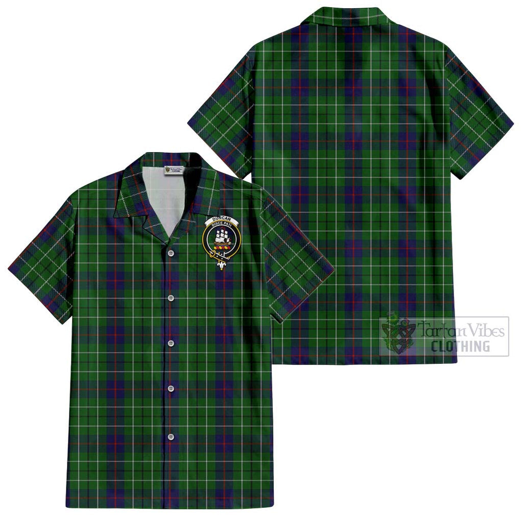 Duncan Tartan Cotton Hawaiian Shirt with Family Crest Kid - Tartan Vibes Clothing