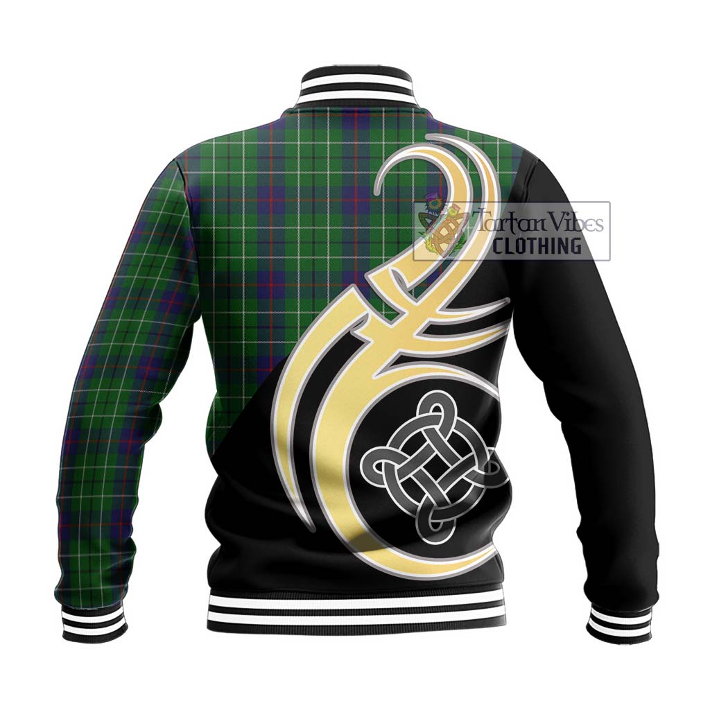 Duncan Tartan Baseball Jacket with Family Crest and Celtic Symbol Style - Tartan Vibes Clothing