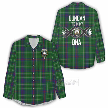 Duncan Tartan Women's Casual Shirt with Family Crest DNA In Me Style