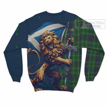 Duncan Tartan Family Crest Sweatshirt with Scottish Majestic Lion