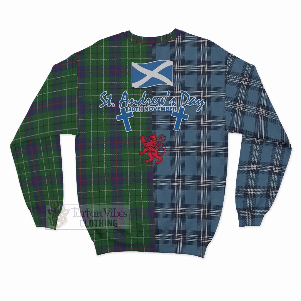 Tartan Vibes Clothing Duncan Tartan Sweatshirt Happy St. Andrew's Day Half Tartan Style