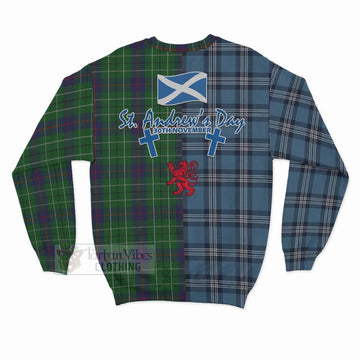 Duncan Tartan Sweatshirt Happy St. Andrew's Day Half Tartan Style