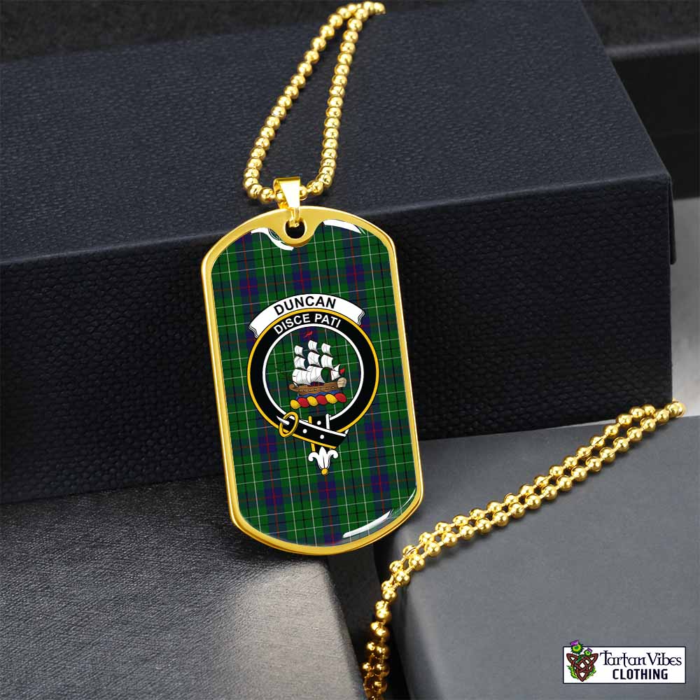 Tartan Vibes Clothing Duncan Tartan Dog Tag Necklace with Family Crest