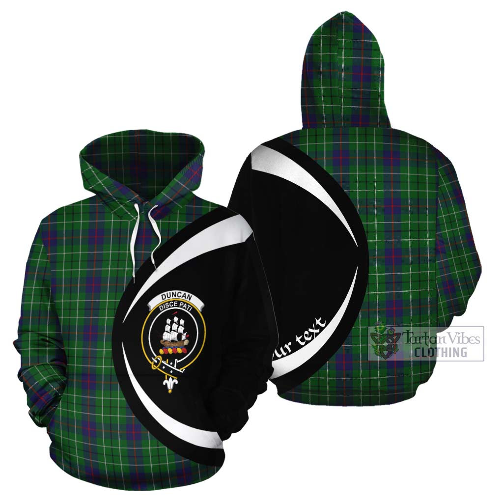 Tartan Vibes Clothing Duncan Tartan Cotton Hoodie with Family Crest Circle Style