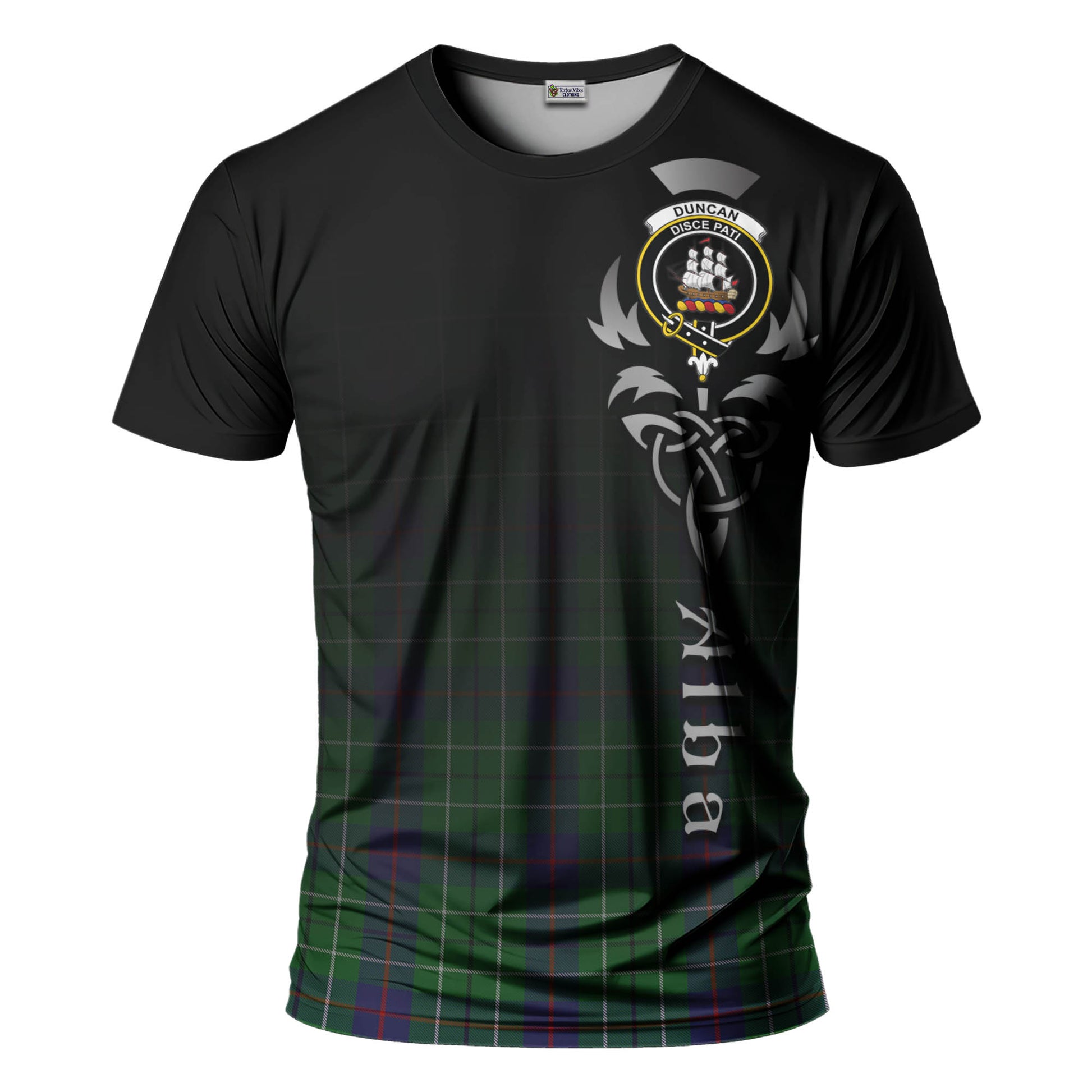 Tartan Vibes Clothing Duncan Tartan T-Shirt Featuring Alba Gu Brath Family Crest Celtic Inspired