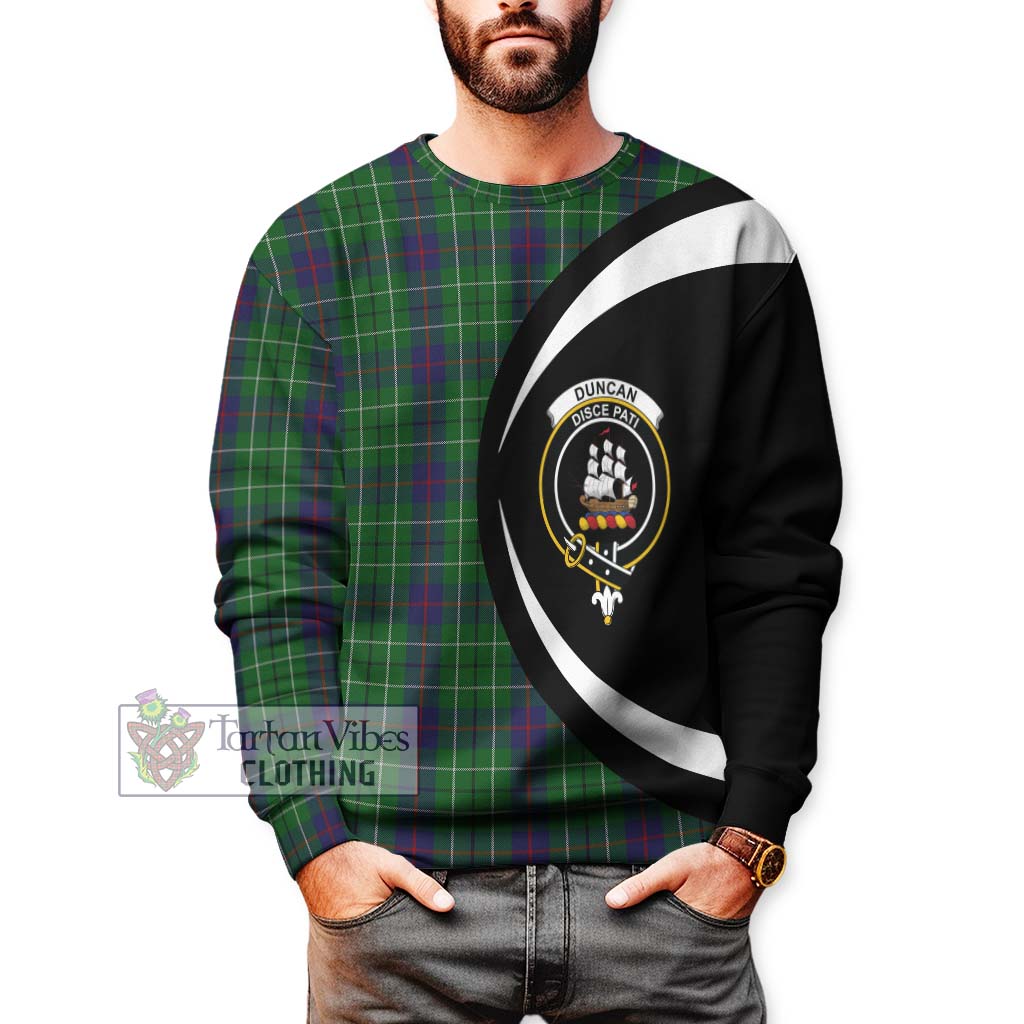 Duncan Tartan Sweatshirt with Family Crest Circle Style - Tartan Vibes Clothing