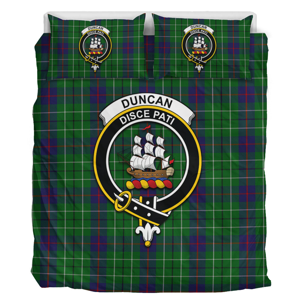 Duncan Tartan Bedding Set with Family Crest - Tartan Vibes Clothing