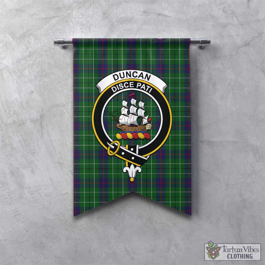 Tartan Vibes Clothing Duncan Tartan Gonfalon, Tartan Banner with Family Crest