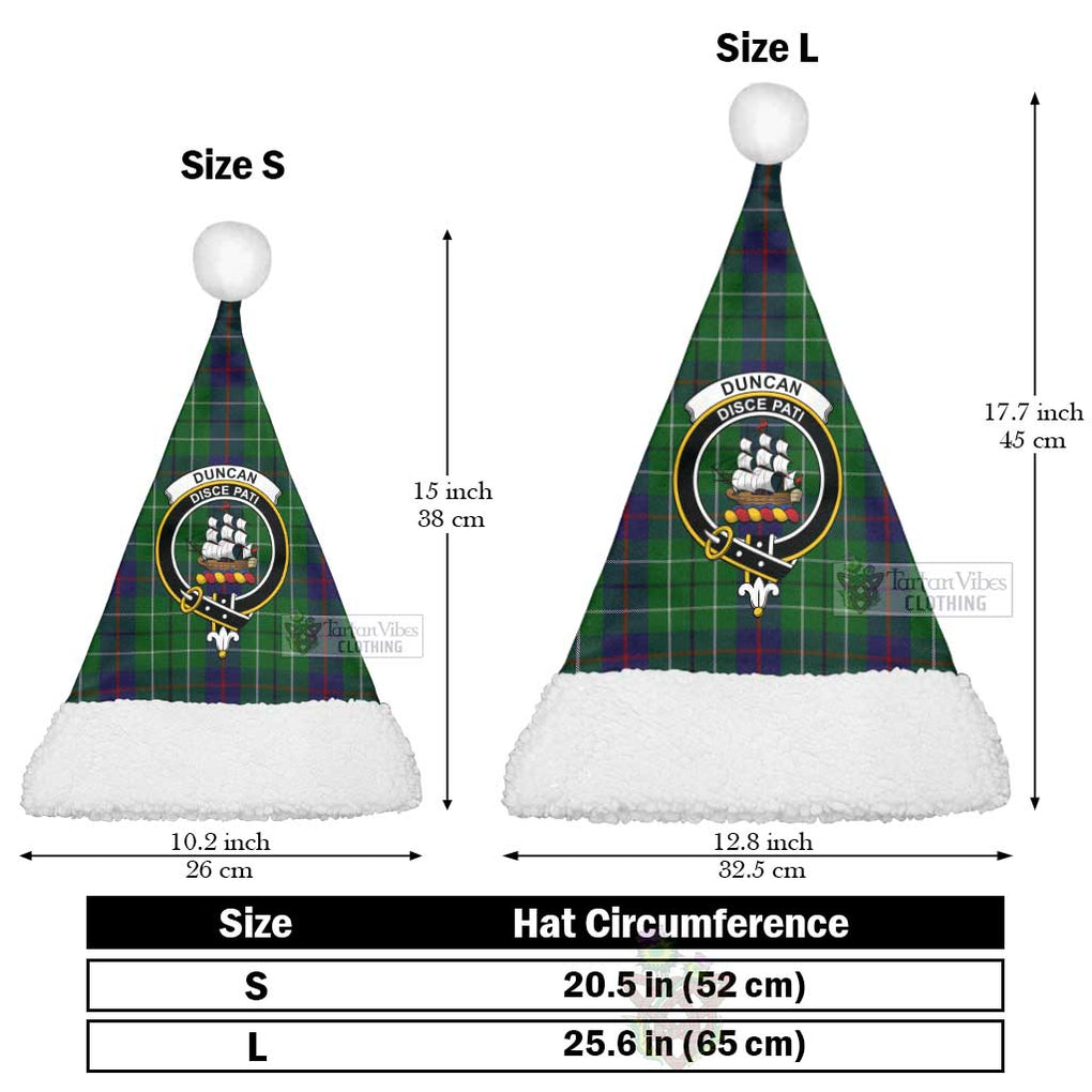 Duncan Tartan Christmas Santa Hats with Family Crest Christmas Hat L 25.6in (65cm) - Tartan Vibes Clothing