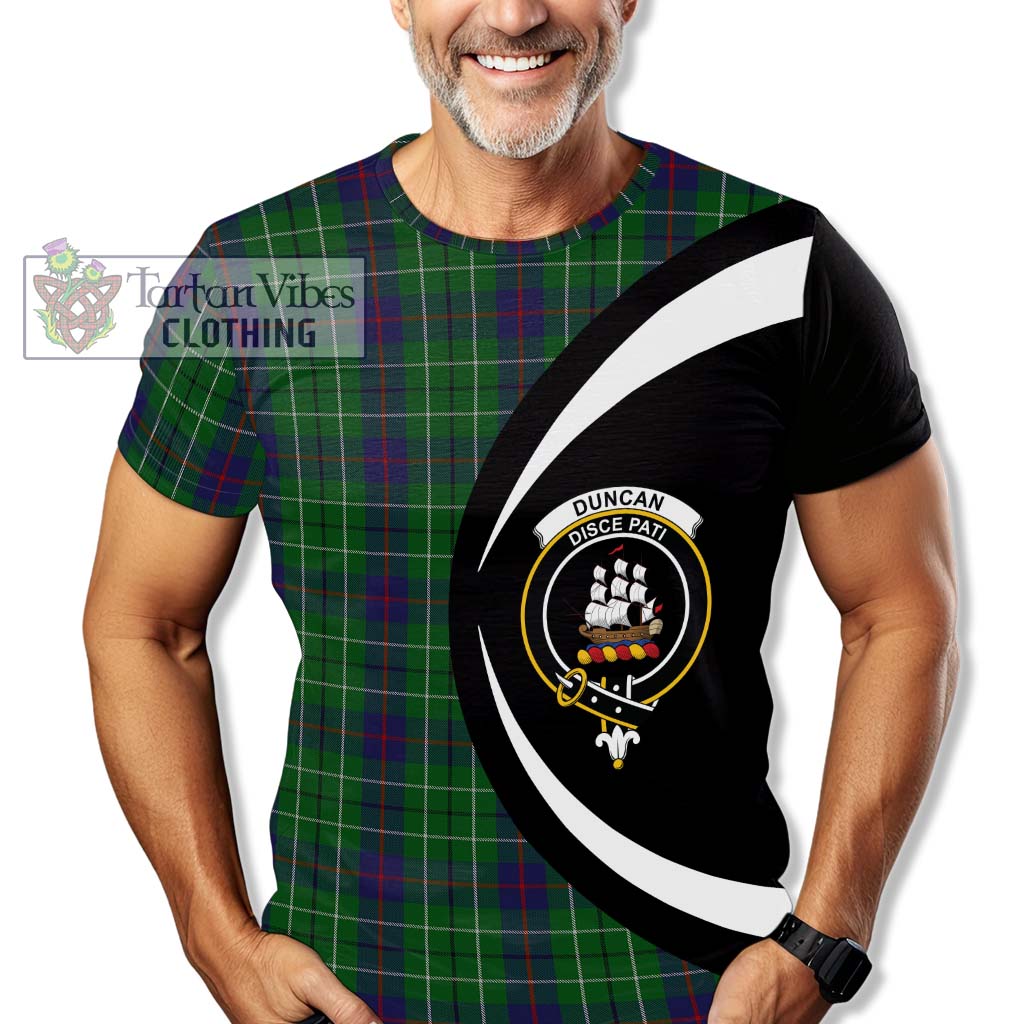 Tartan Vibes Clothing Duncan Tartan T-Shirt with Family Crest Circle Style