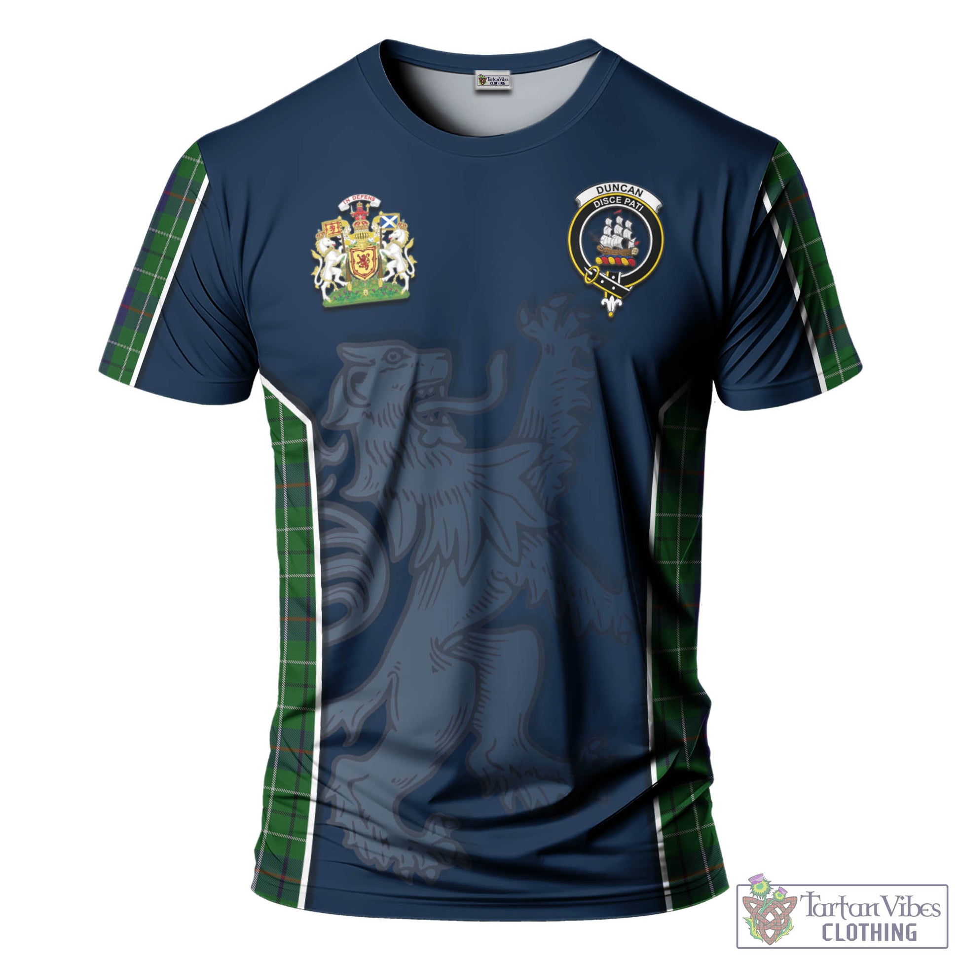 Tartan Vibes Clothing Duncan Tartan T-Shirt with Family Crest and Lion Rampant Vibes Sport Style