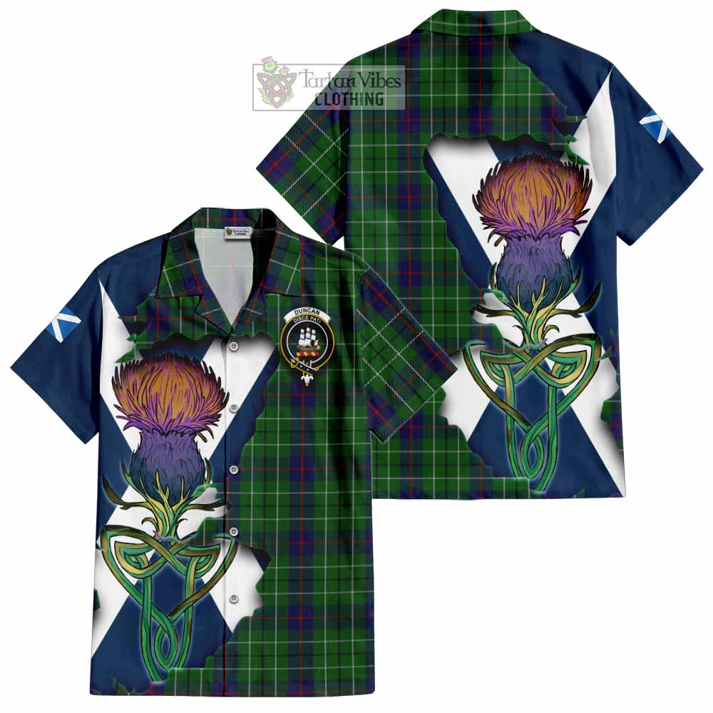 Duncan Tartan Family Crest Hawaiian Shirt Scottish Thistle Celtic Inspired - Tartan Vibes Clothing