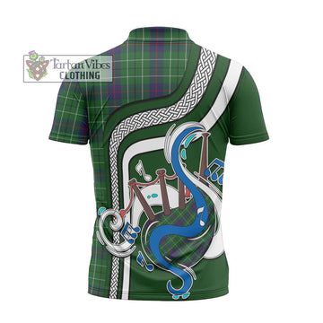 Duncan Tartan Zipper Polo Shirt with Epic Bagpipe Style