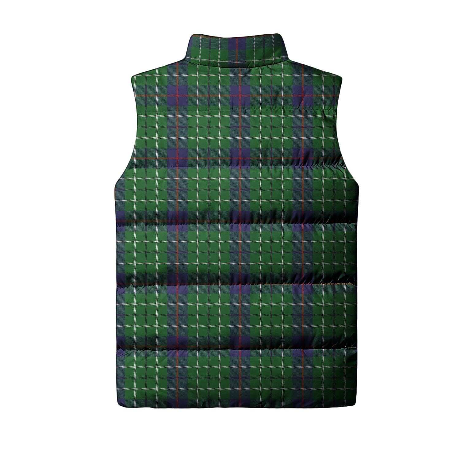 Duncan Tartan Sleeveless Puffer Jacket with Family Crest - Tartanvibesclothing