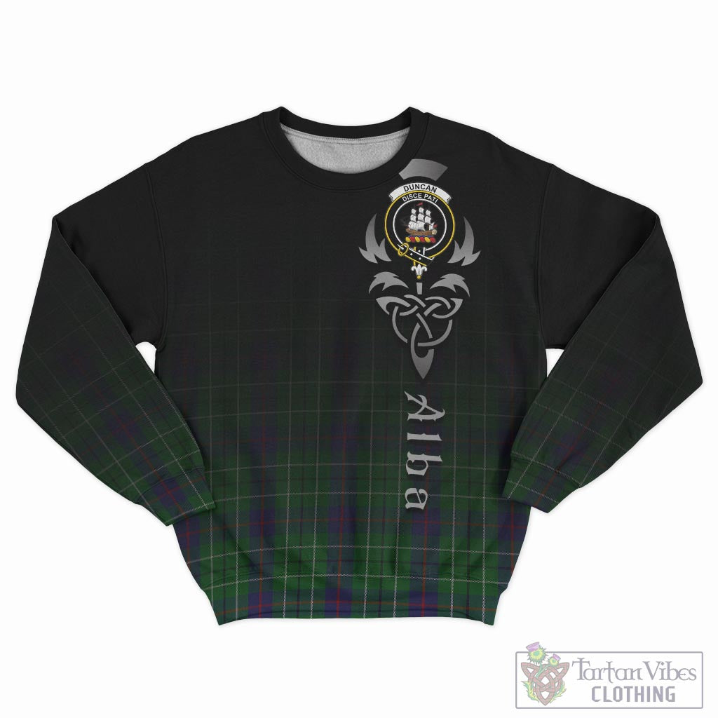 Tartan Vibes Clothing Duncan Tartan Sweatshirt Featuring Alba Gu Brath Family Crest Celtic Inspired